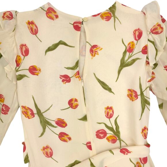 Reformation Quest Wrap Dress Bianca Tulip Print - Picture 9 of 14